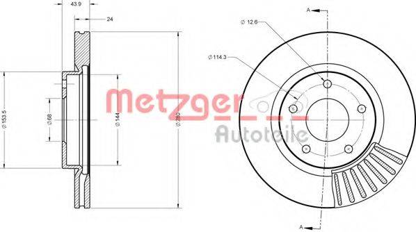 METZGER 6110684 Тормозной диск