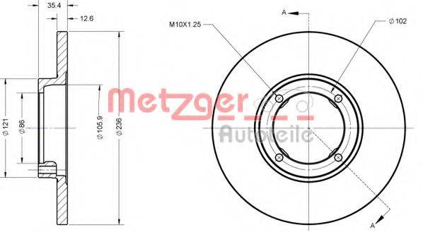 METZGER 6110713 Тормозной диск