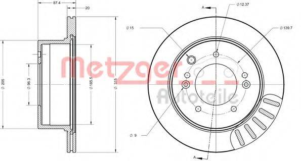 METZGER 6110471 Тормозной диск