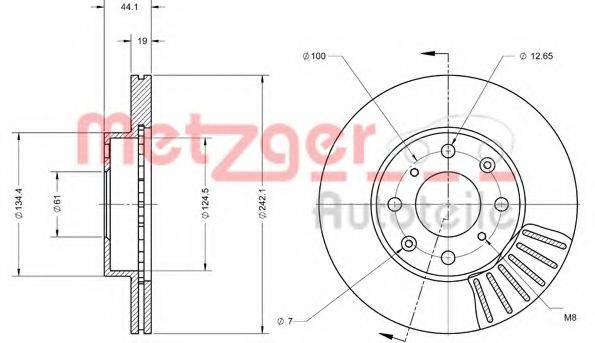 METZGER 6110506 Тормозной диск