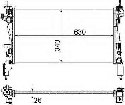MAGNETI MARELLI 350213130200 Радиатор, охлаждение двигателя