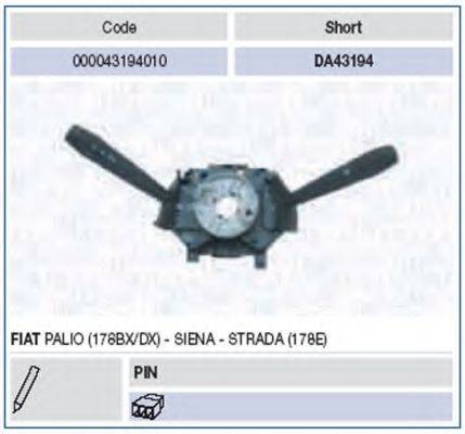 MAGNETI MARELLI 000043194010 Выключатель на колонке рулевого управления