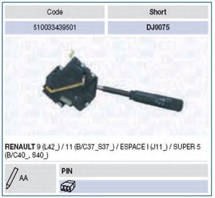 MAGNETI MARELLI 510033439501 Выключатель на колонке рулевого управления