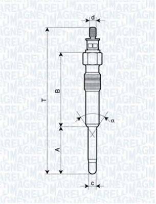 MAGNETI MARELLI 062900007304 Свеча накаливания