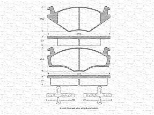 MAGNETI MARELLI 363702160009 Комплект тормозных колодок, дисковый тормоз