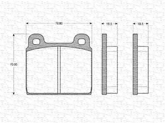 MAGNETI MARELLI 363702160013 Комплект тормозных колодок, дисковый тормоз