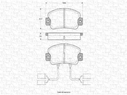 MAGNETI MARELLI 363702160172 Комплект тормозных колодок, дисковый тормоз