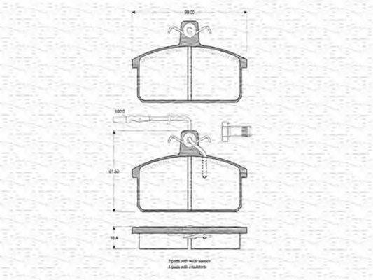 MAGNETI MARELLI 363702160175 Комплект тормозных колодок, дисковый тормоз