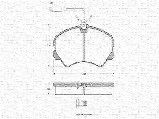 MAGNETI MARELLI 363702160183 Комплект тормозных колодок, дисковый тормоз