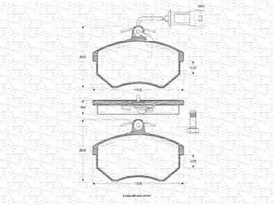 MAGNETI MARELLI 363702160197 Комплект тормозных колодок, дисковый тормоз