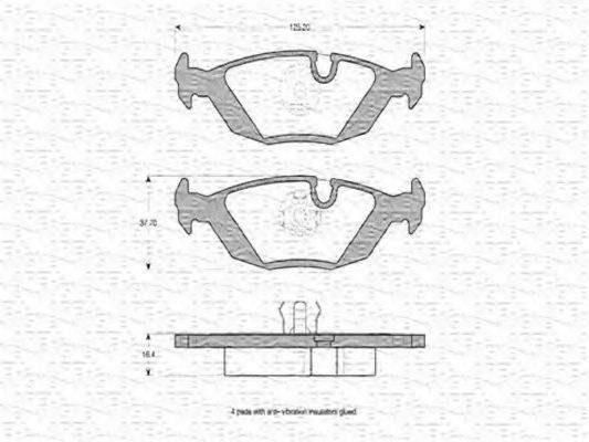 MAGNETI MARELLI 363702160200 Комплект тормозных колодок, дисковый тормоз