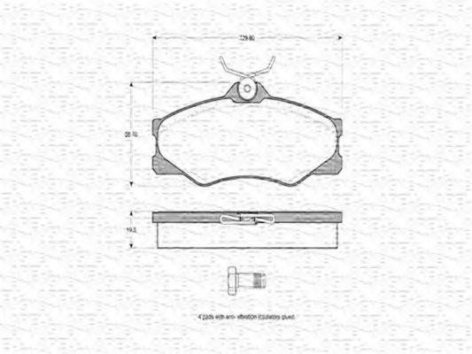 MAGNETI MARELLI 363702160209 Комплект тормозных колодок, дисковый тормоз