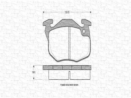 MAGNETI MARELLI 363702160215 Комплект тормозных колодок, дисковый тормоз