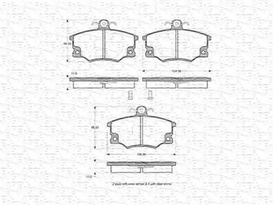 MAGNETI MARELLI 363702160230 Комплект тормозных колодок, дисковый тормоз