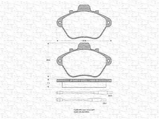 MAGNETI MARELLI 363702160241 Комплект тормозных колодок, дисковый тормоз