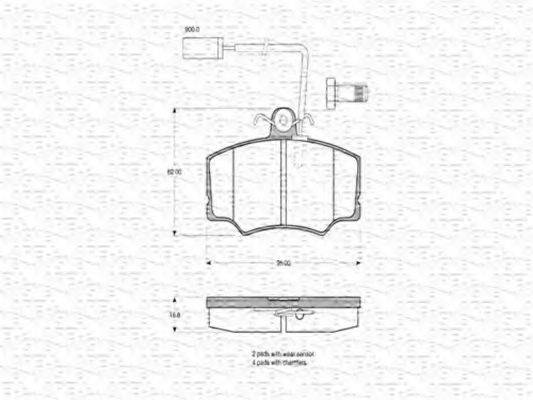 MAGNETI MARELLI 363702160250 Комплект тормозных колодок, дисковый тормоз