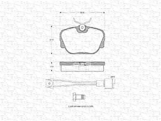 MAGNETI MARELLI 363702160252 Комплект тормозных колодок, дисковый тормоз