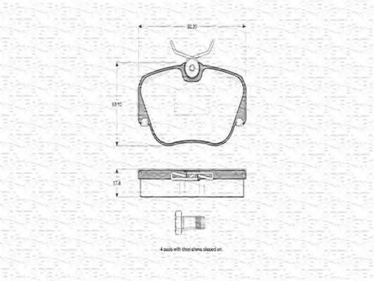 MAGNETI MARELLI 363702160257 Комплект тормозных колодок, дисковый тормоз