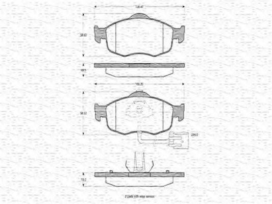 MAGNETI MARELLI 363702160265 Комплект тормозных колодок, дисковый тормоз