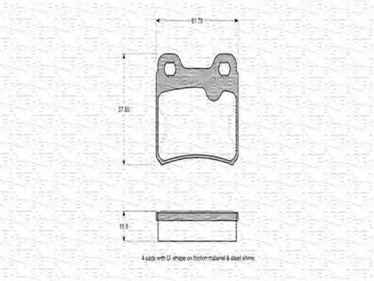 MAGNETI MARELLI 363702160272 Комплект тормозных колодок, дисковый тормоз