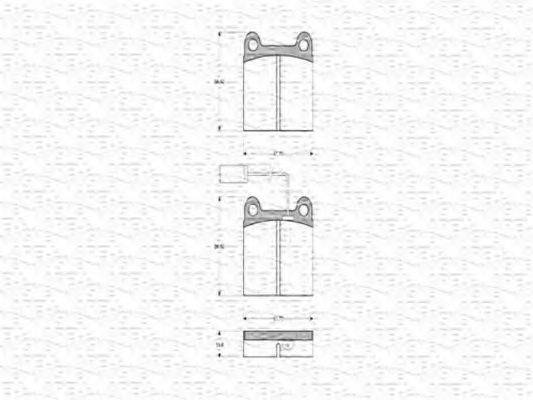 MAGNETI MARELLI 363702160281 Комплект тормозных колодок, дисковый тормоз
