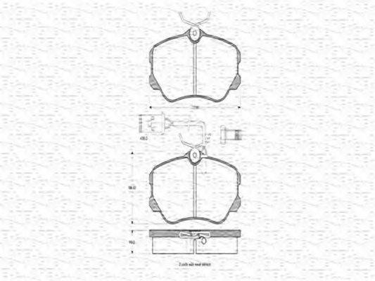 MAGNETI MARELLI 363702160284 Комплект тормозных колодок, дисковый тормоз