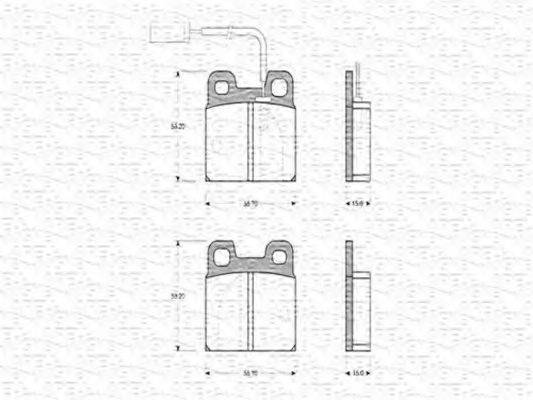 MAGNETI MARELLI 363702160285 Комплект тормозных колодок, дисковый тормоз