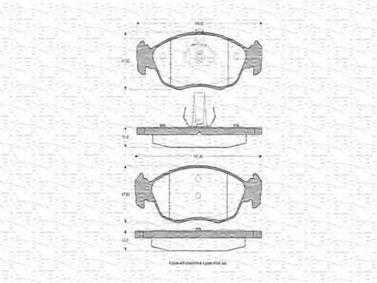 MAGNETI MARELLI 363702160293 Комплект тормозных колодок, дисковый тормоз