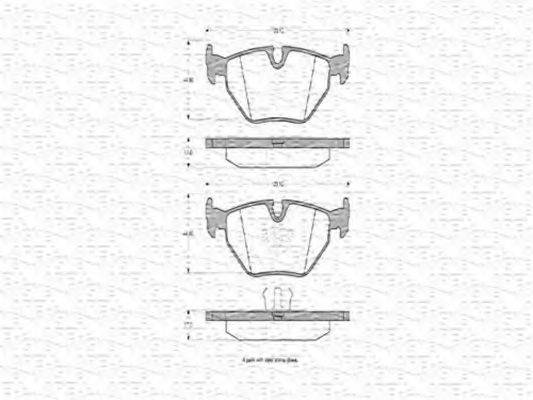 MAGNETI MARELLI 363702160308 Комплект тормозных колодок, дисковый тормоз