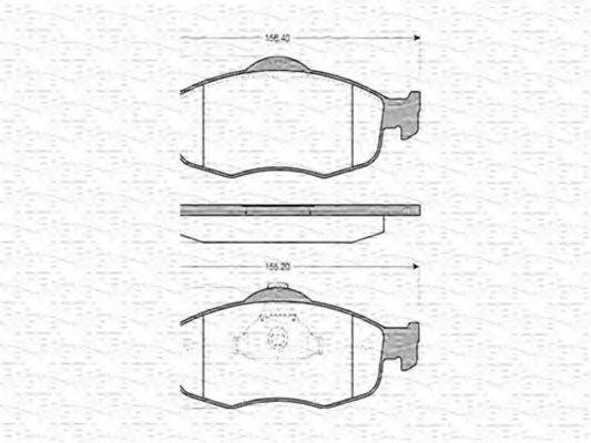 MAGNETI MARELLI 363702160320 Комплект тормозных колодок, дисковый тормоз