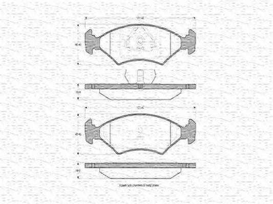 MAGNETI MARELLI 363702160334 Комплект тормозных колодок, дисковый тормоз