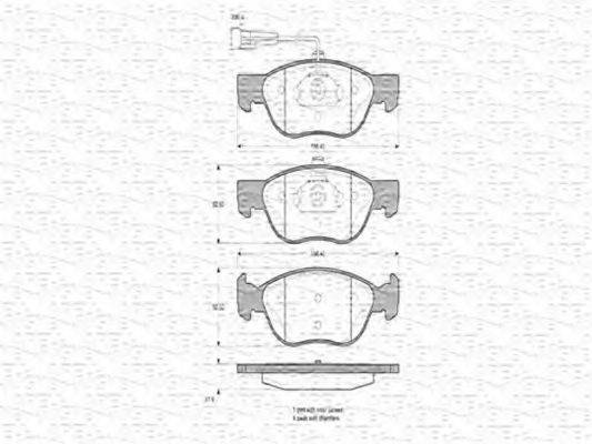 MAGNETI MARELLI 363702160342 Комплект тормозных колодок, дисковый тормоз