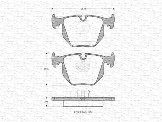 MAGNETI MARELLI 363702160367 Комплект тормозных колодок, дисковый тормоз