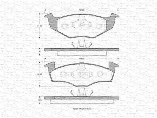 MAGNETI MARELLI 363702160390 Комплект тормозных колодок, дисковый тормоз