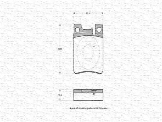 MAGNETI MARELLI 363702160400 Комплект тормозных колодок, дисковый тормоз