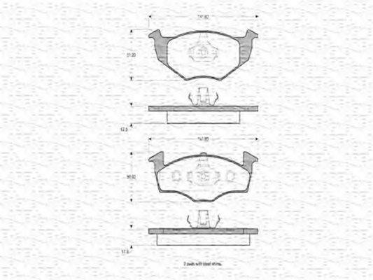 MAGNETI MARELLI 363702160408 Комплект тормозных колодок, дисковый тормоз