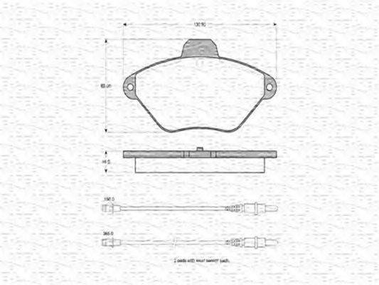 MAGNETI MARELLI 363702160454 Комплект тормозных колодок, дисковый тормоз