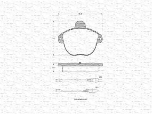 MAGNETI MARELLI 363702160462 Комплект тормозных колодок, дисковый тормоз