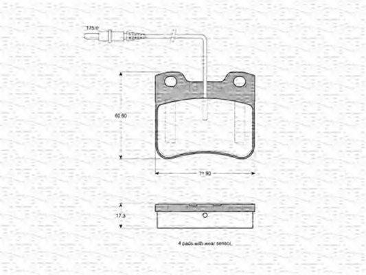 MAGNETI MARELLI 430216170546 Комплект тормозных колодок, дисковый тормоз