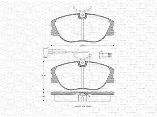 MAGNETI MARELLI 363702160538 Комплект тормозных колодок, дисковый тормоз