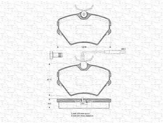 MAGNETI MARELLI 363702160555 Комплект тормозных колодок, дисковый тормоз