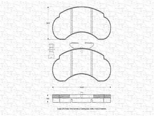 MAGNETI MARELLI 363702160562 Комплект тормозных колодок, дисковый тормоз