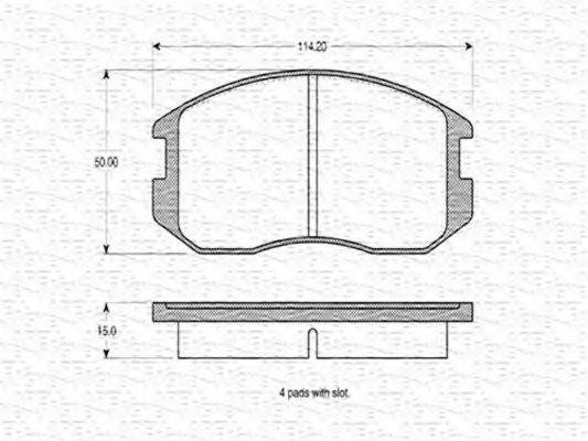 MAGNETI MARELLI 363702160571 Комплект тормозных колодок, дисковый тормоз