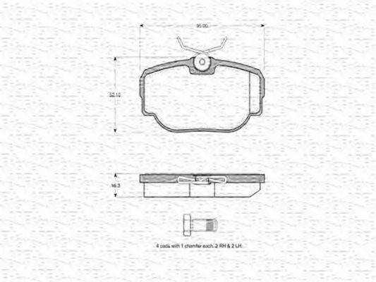 MAGNETI MARELLI 363702160590 Комплект тормозных колодок, дисковый тормоз