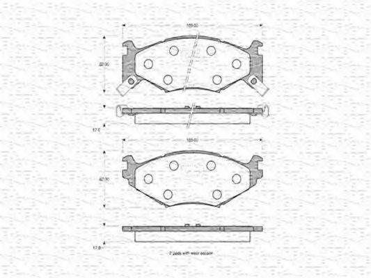 MAGNETI MARELLI 363702160592 Комплект тормозных колодок, дисковый тормоз