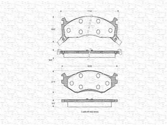 MAGNETI MARELLI 363702160593 Комплект тормозных колодок, дисковый тормоз