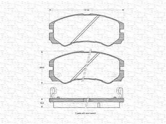 MAGNETI MARELLI 363702160617 Комплект тормозных колодок, дисковый тормоз