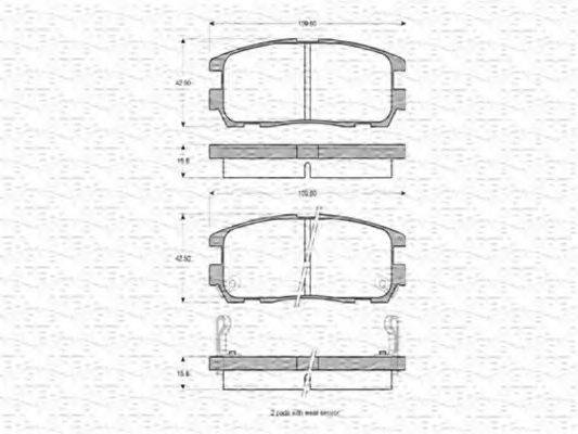 MAGNETI MARELLI 363702160618 Комплект тормозных колодок, дисковый тормоз