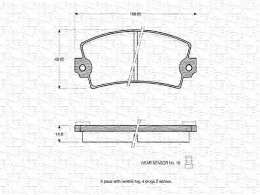 MAGNETI MARELLI 363702160662 Комплект тормозных колодок, дисковый тормоз