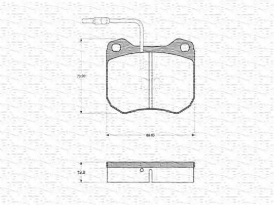 MAGNETI MARELLI 363702160672 Комплект тормозных колодок, дисковый тормоз